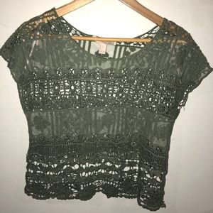 Green Lace Top
